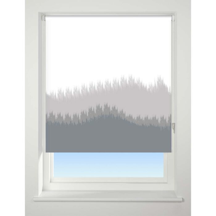 Universal Patterned Blackout Roller Blind with Blur Border