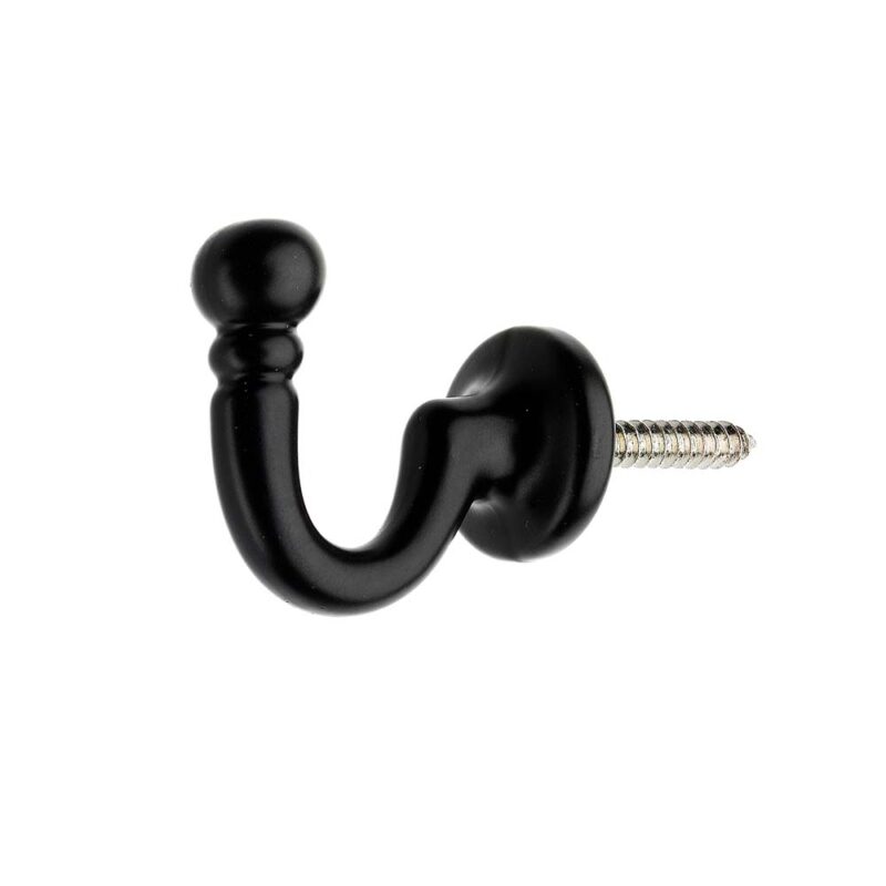 Ball Tie Back Hooks in Black Black and White Interiors
