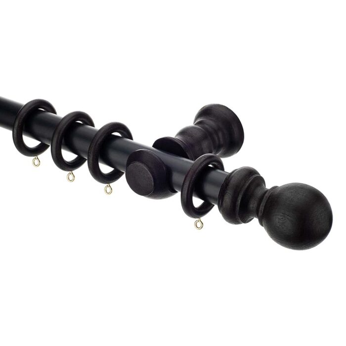 28mm Woodline Curtain Pole in Black